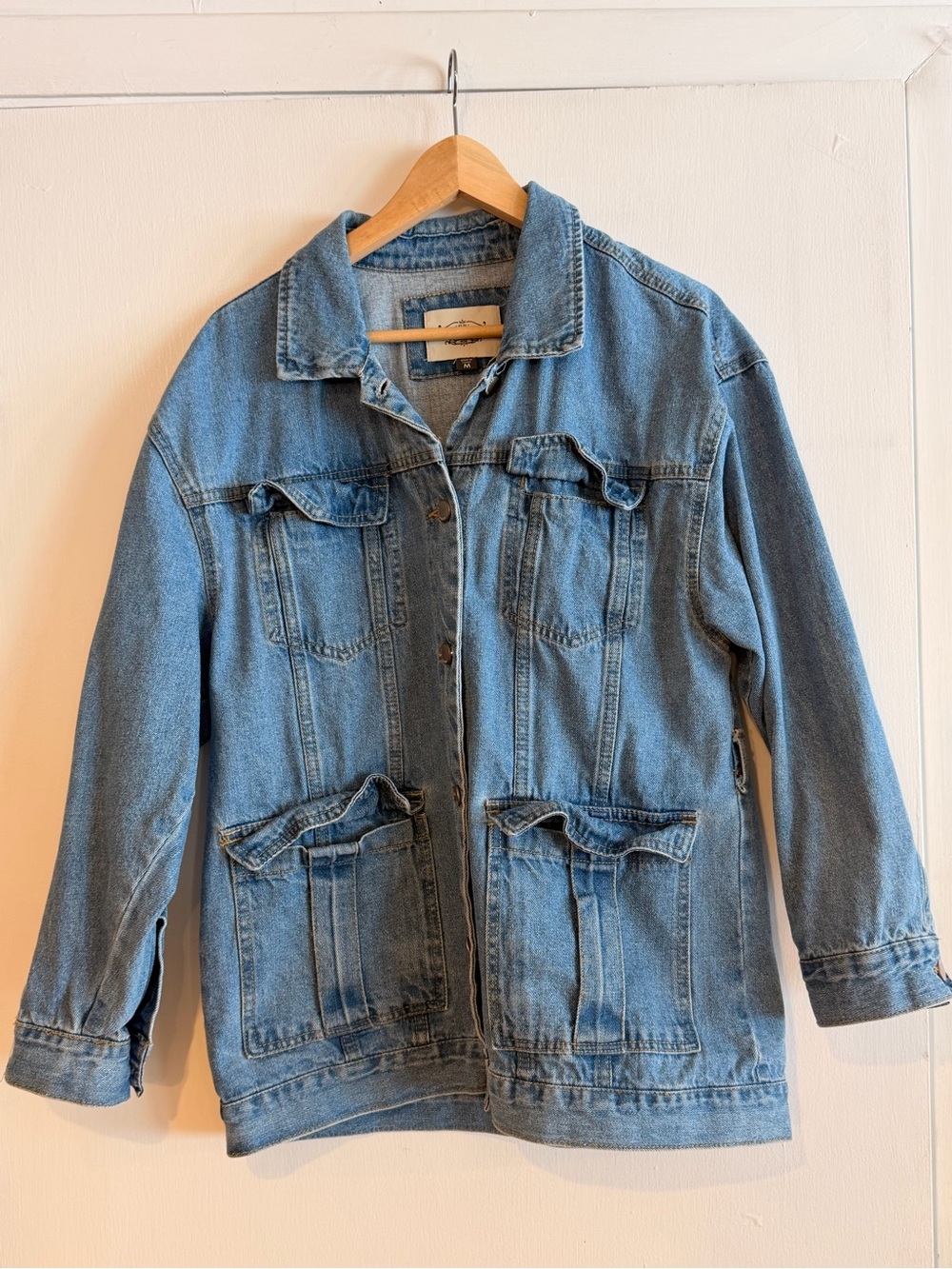 Ashley Vintage charm Blue Denim Jacket 100% cotton M